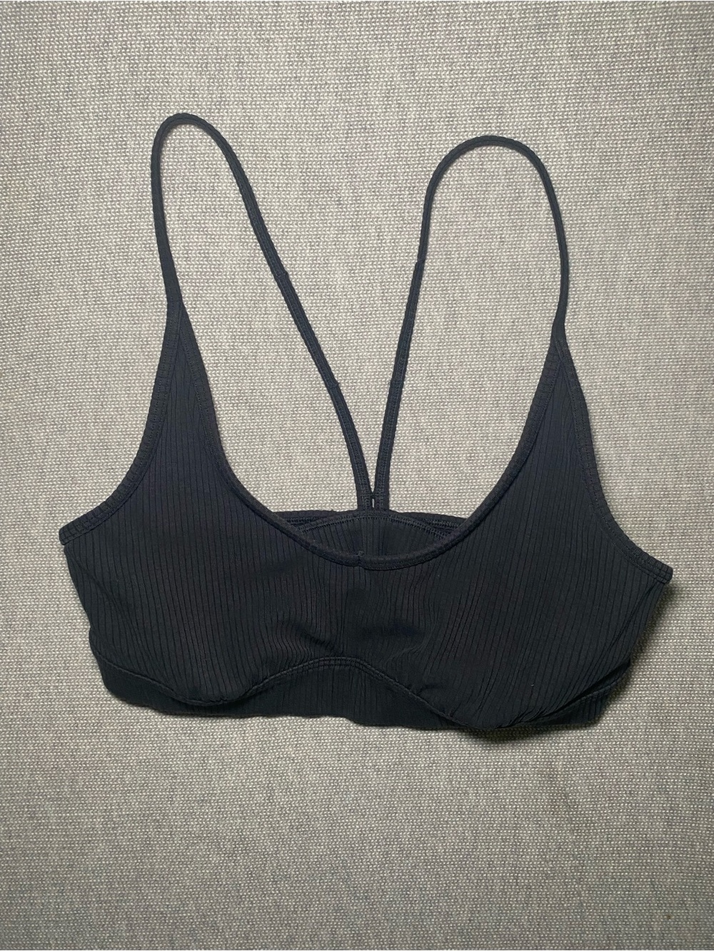 ALO Yoga Ribbed Blissful Bra Racerback Black Size S Bralette